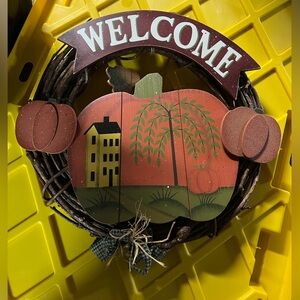 Fall Welcome Pumpkin Wreath